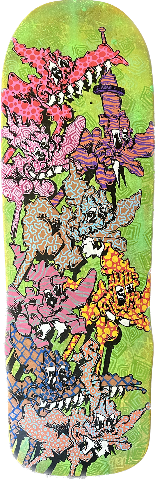 JSart•"8 pack"•10x33 hand painted skateboard