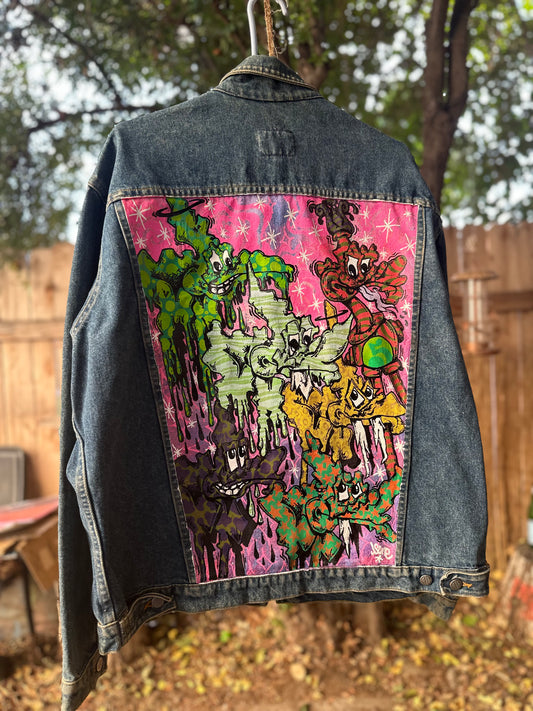 JSart•"JSONE"•XL handpainted denim jacket